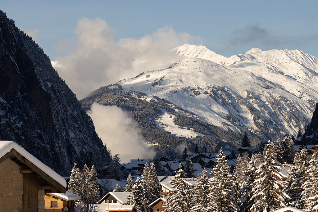 Vue du Massif de la Plagne et du Roc Bécoin depuis Pralognan la Vanoise